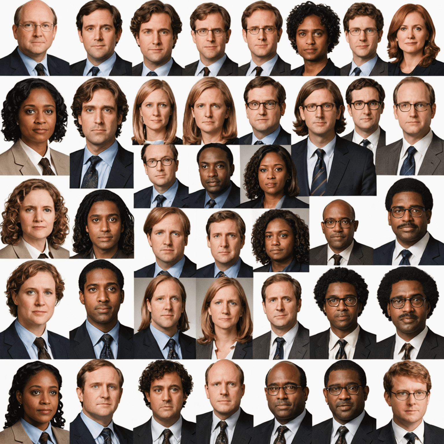 Collage of supporting characters from both The Office UK and US versions, showcasing the diverse ensemble casts